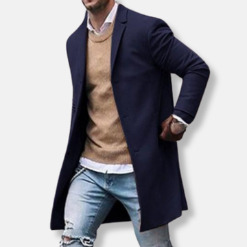 Oliver Regular Fit Topcoat | Collared Button Front Topcoat