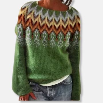 Isla Wool Fair Isle Sweater | Relaxed Fit Crewneck Sweater