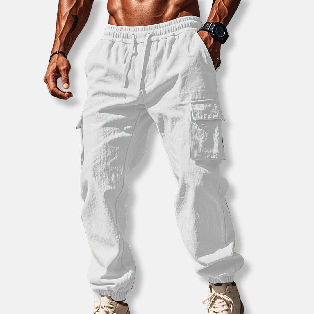Harry Relaxed Fit Cargo Pants | Cargo Pockets Drawstring Waist Cargo Pants