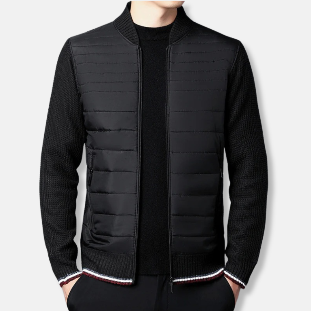 Sebastian Hybrid Bomber Jacket | Quilted Stand Collar Jacket