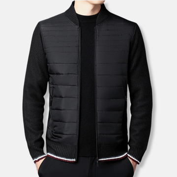 Sebastian Hybrid Bomber Jacket | Quilted Stand Collar Jacket