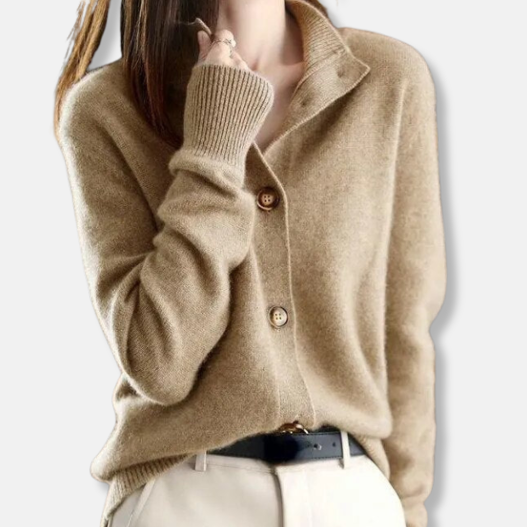 Emma Classic Fit Cardigan | Collared Button Front Cardigan
