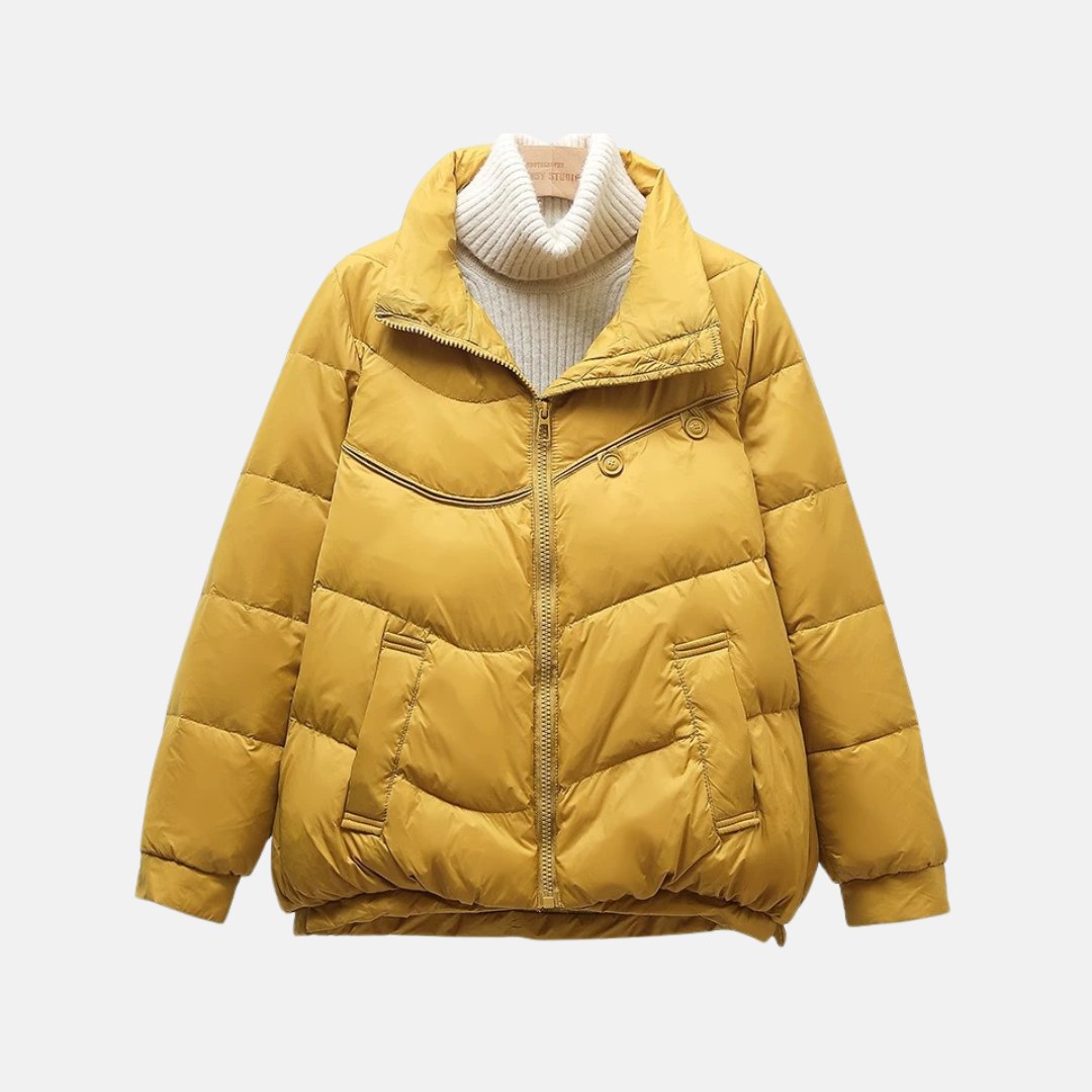 Women's puffer coat with stand collar