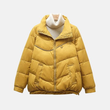 Women's puffer coat with stand collar