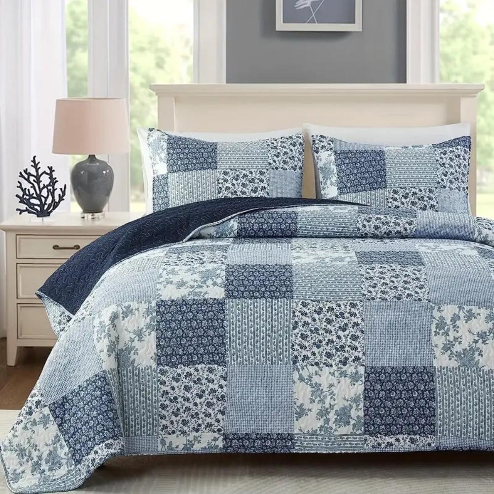 Cotton Patchwork Quilted Coverlet
