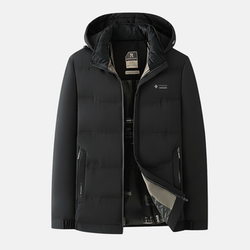 Men’s Quilted Jacket – Regular Fit – Insulated Hooded – Zip Closure – Padded Warm Layer