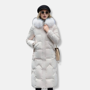 Women's urban puffer coat with quilted design