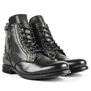Men’s Boots - Leather - Ankle Height - Lace-Up Closure - Cap Toe