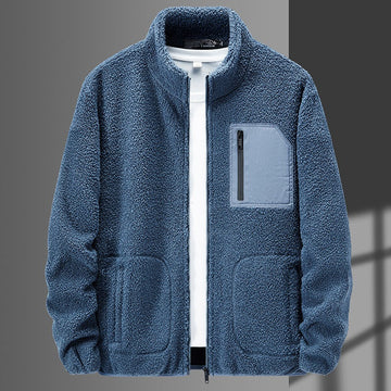 Men's utilitarian fleece cardigan jacket