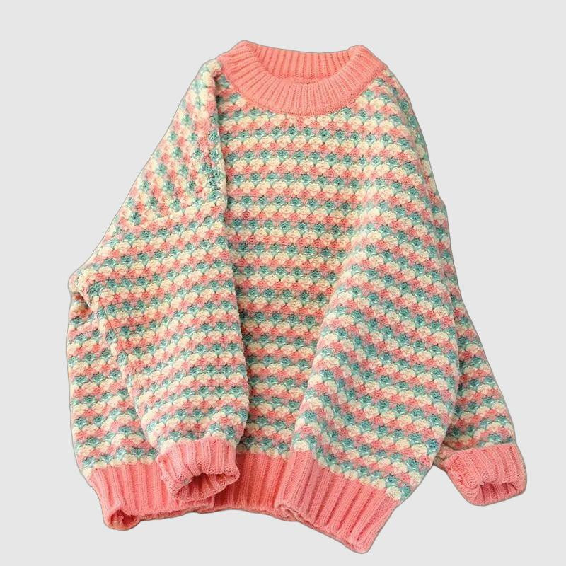 Cozy women's pullover sweater with princess sleeves