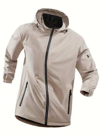 Stylish hooded jacket zippered pockets for men