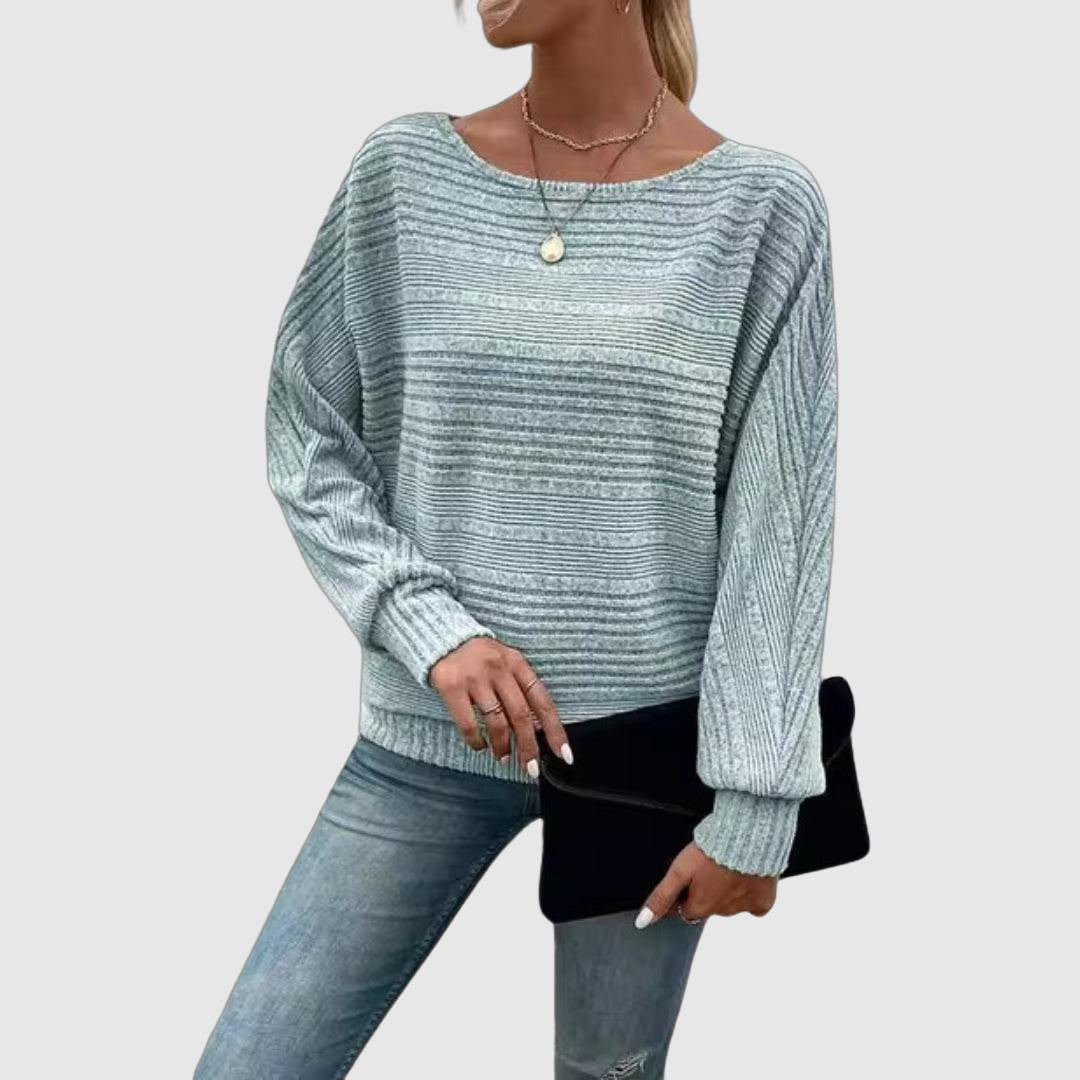 Women's casual striped knit sweater for a relaxed style