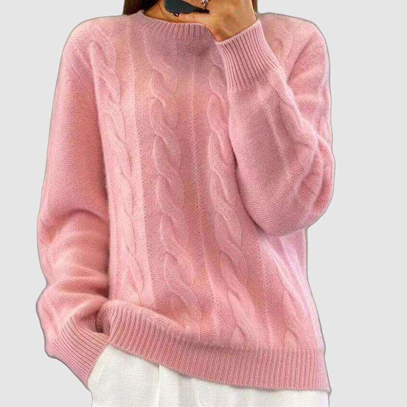 Women's loose fit commuter sweater with 3D pattern long sleeves