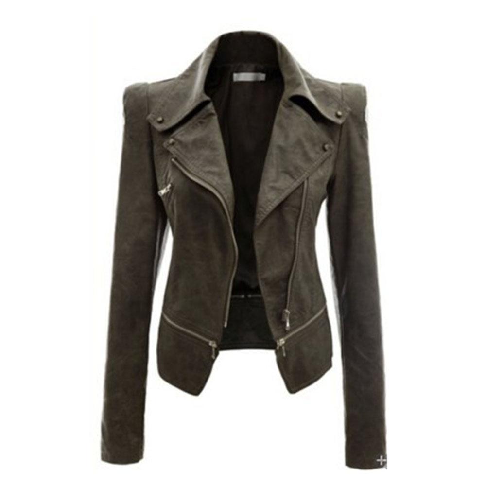 Women's asymmetrical zipper moto jacket with tailored fit