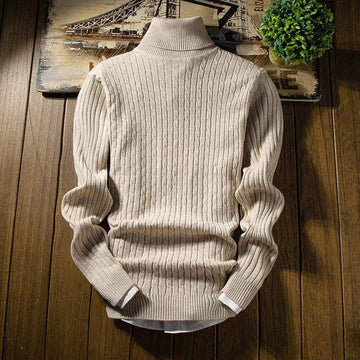 Men's classic ribbed turtleneck sweater