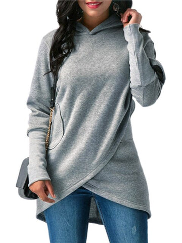 Women's long hooded sweatshirt jacket