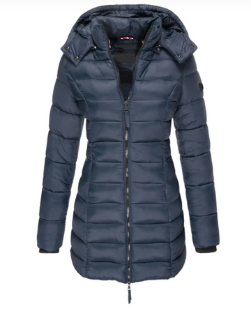 Women's quilted puffer jacket for winter warmth