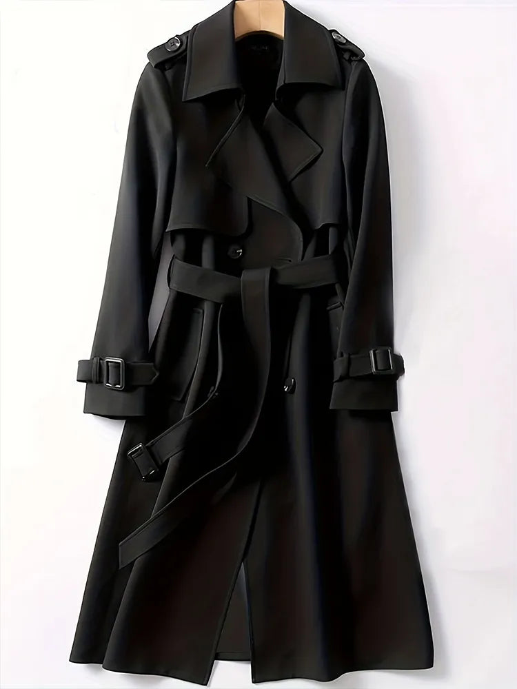 Women's classic double-breasted trench coat