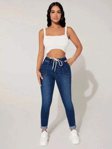 Betsy - Elastic waist Denim Pants