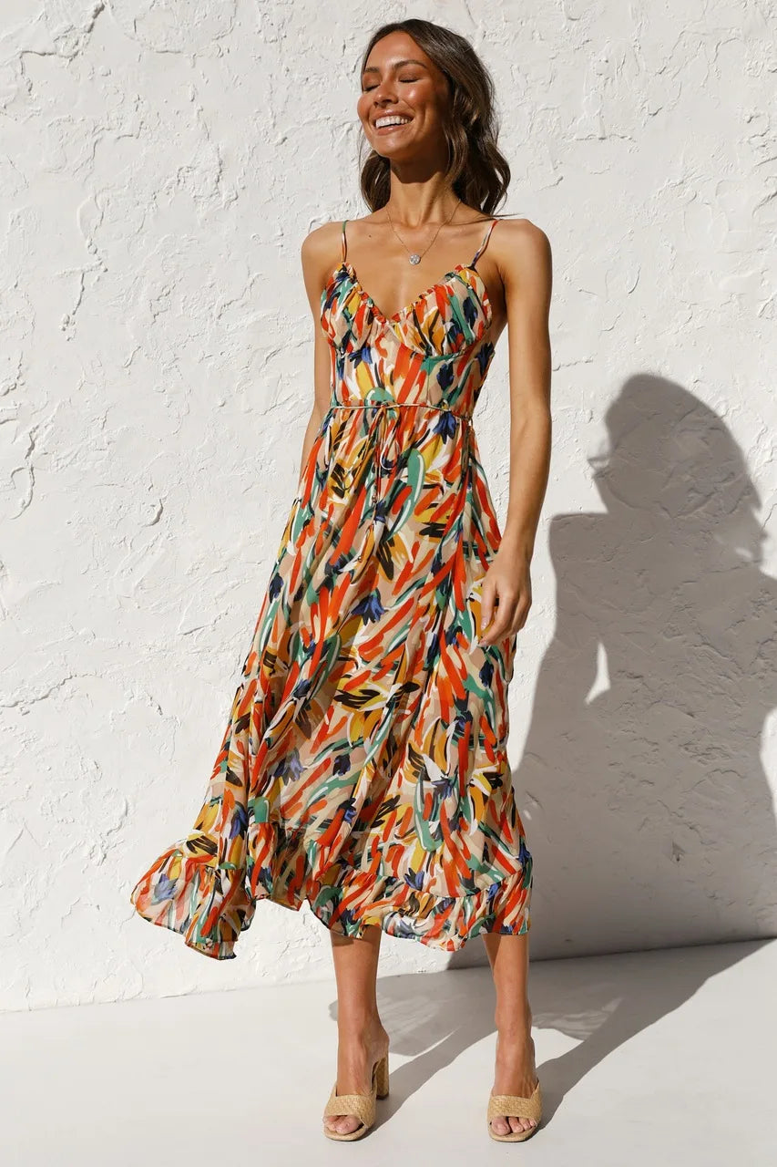 Abigail - Boho chic dress with V-neck