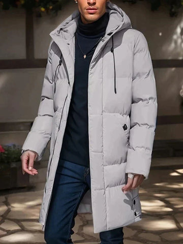 Men’s mid-length hooded winter coat