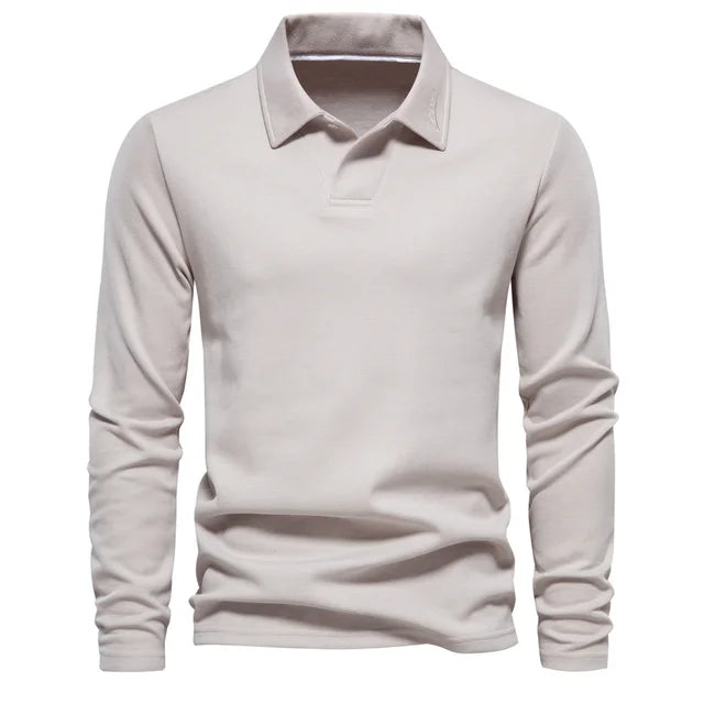 Men's classic long-sleeve polo shirt for timeless style