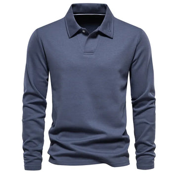 Men's classic long-sleeve polo shirt for timeless style