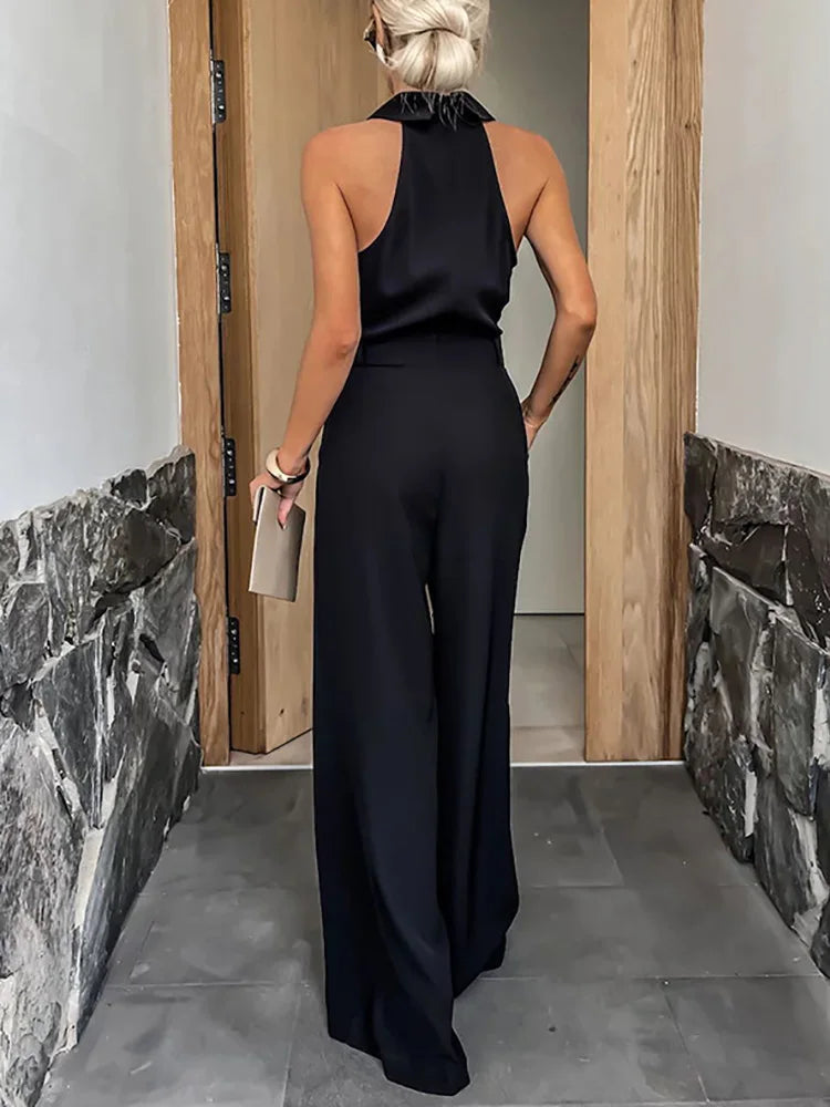 Layla  - halter neck sleeveless jumpsuit