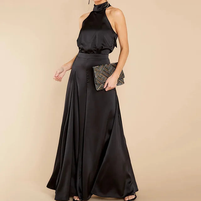 Women's Halter Sleeveless Wide-Leg Jumpsuit for Summer
