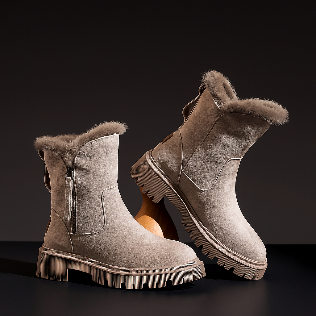 Grace Ankle-Length Winter Boots | Fur Lined Platform Sole Winter Boots