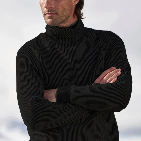 Thick ribbed sweater for men