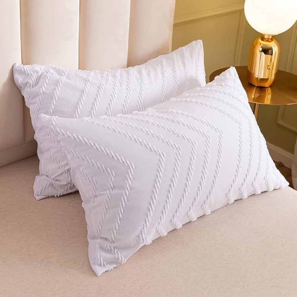 Plush Tufted Chevron Duvet Cover