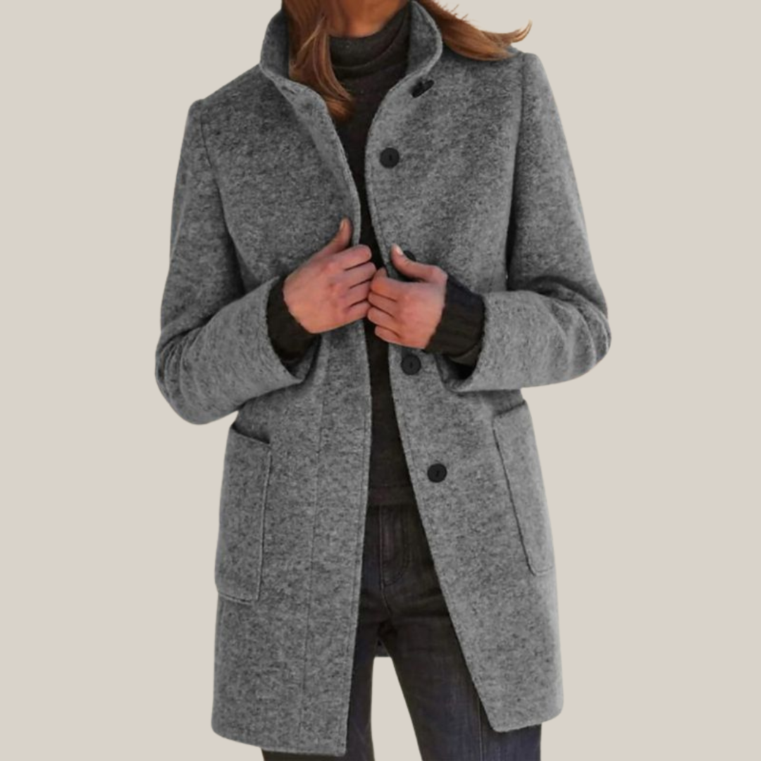 Women's casual button closure coat