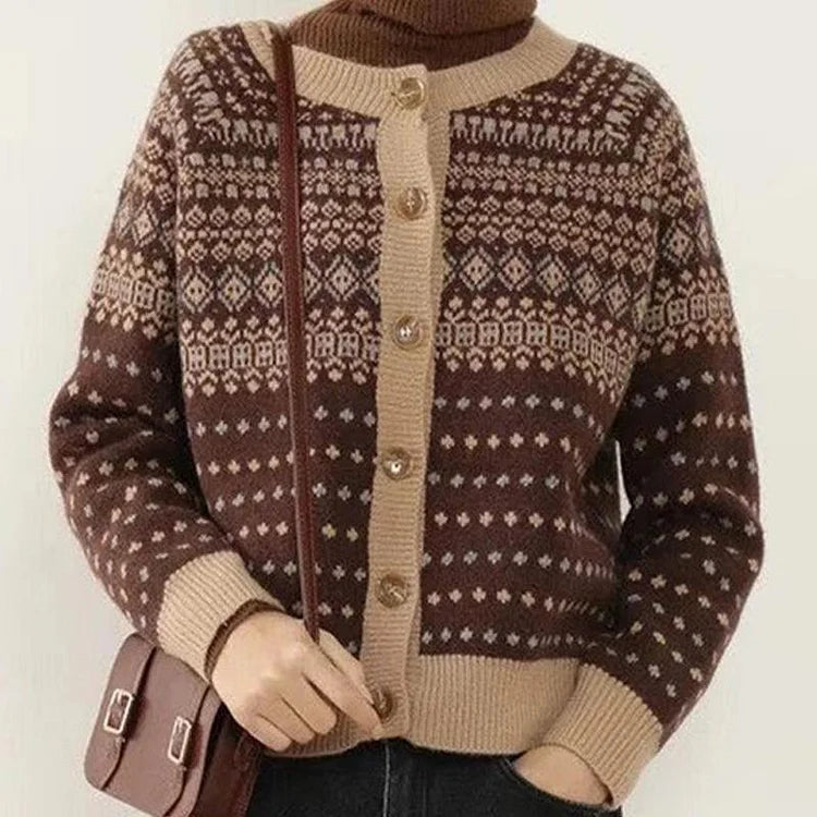 Women's vintage fair isle cardigan