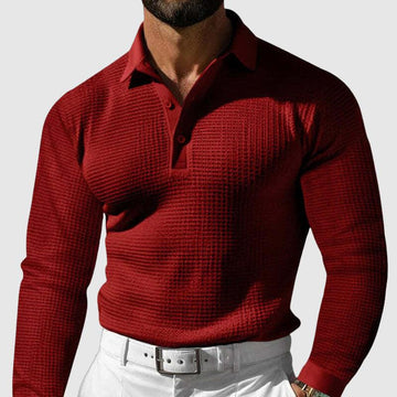 Men's slim fit waffle knit polo