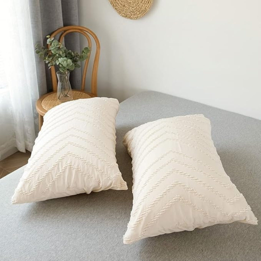 Plush Tufted Chevron Duvet Cover