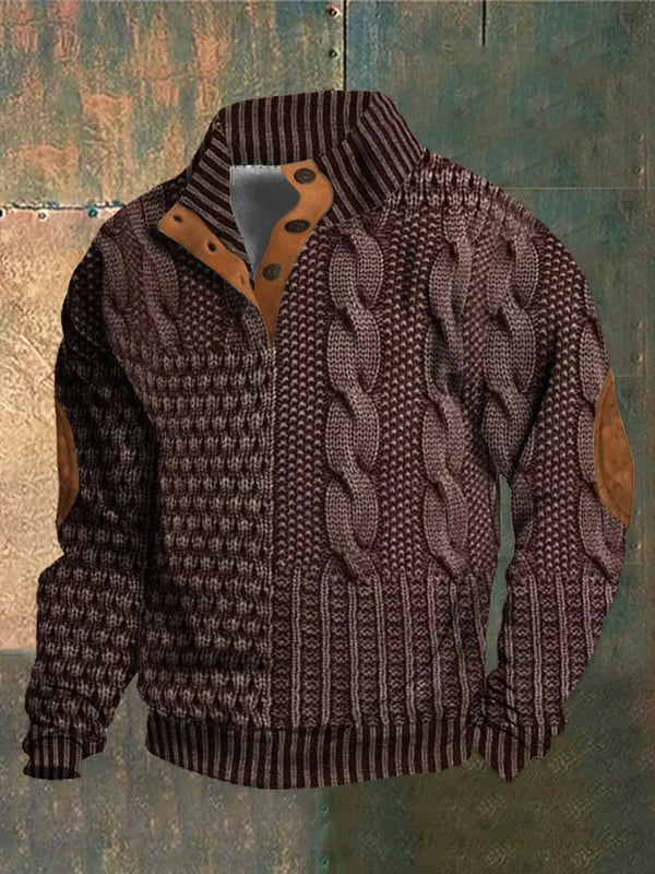 Men's rugged knit sweater jacket