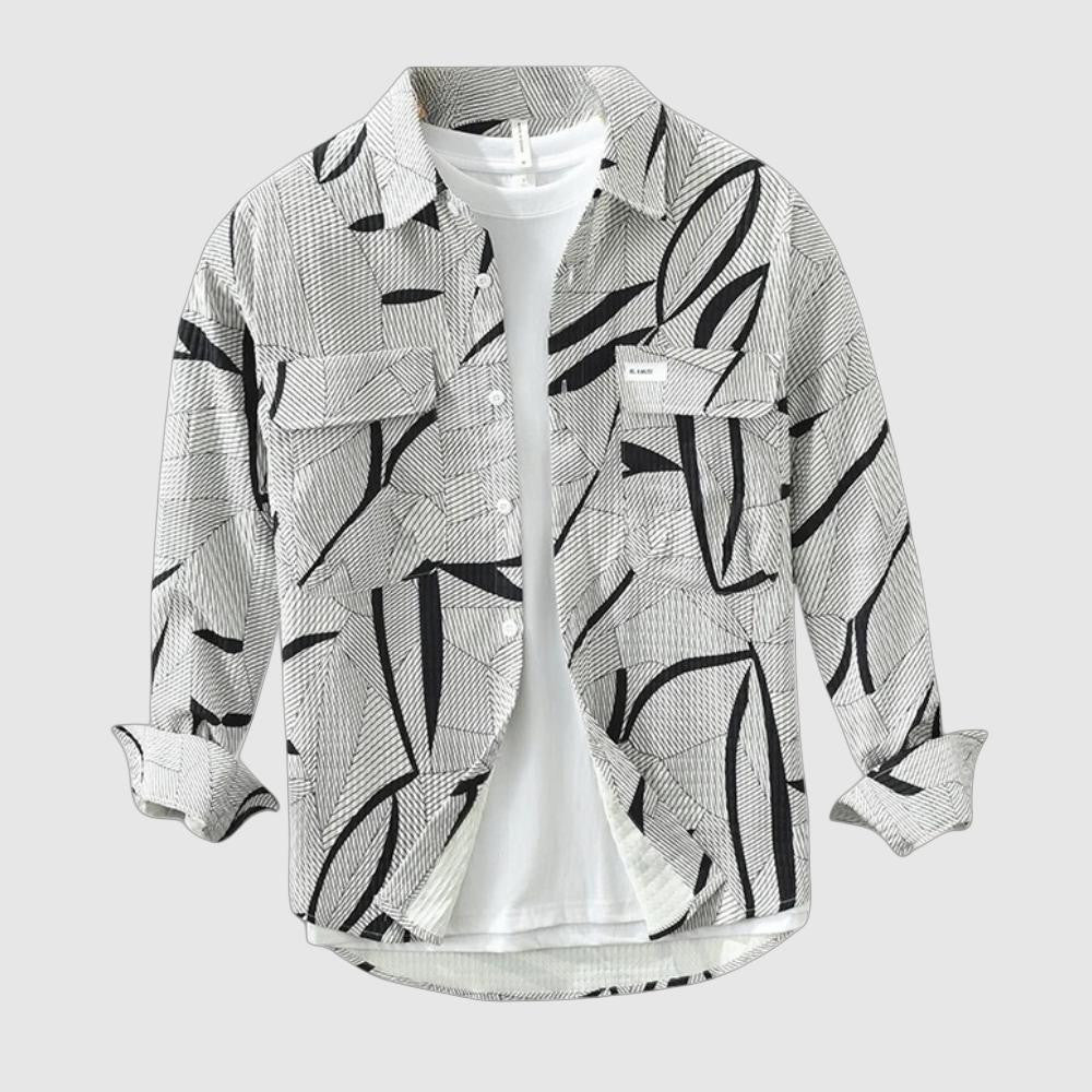 Trendy printed long-sleeved shirt for men