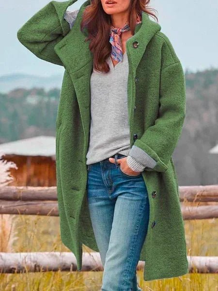 Loose fit long sleeve street fashion winter coat for women