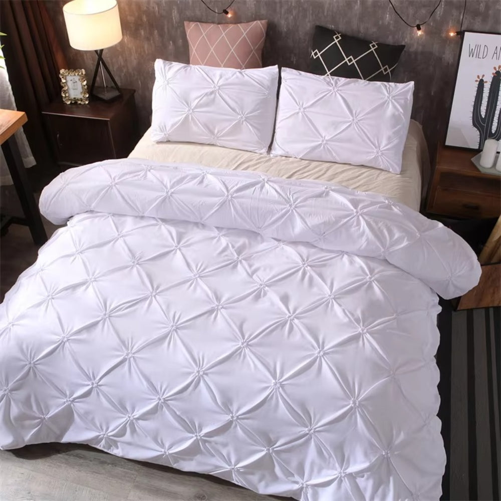 Minimalist Pintuck Duvet Cover Set