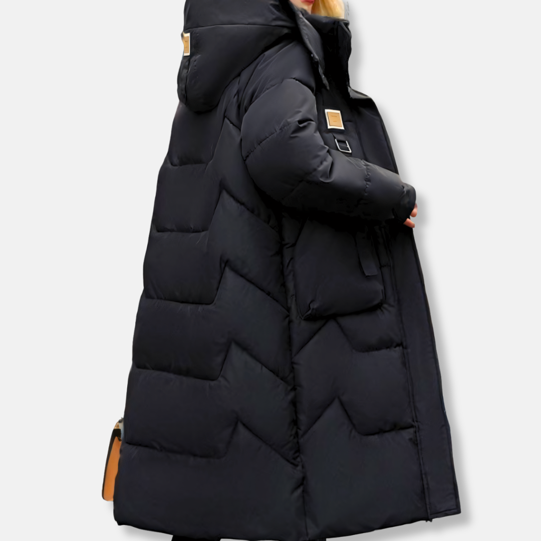 Sienna Hooded Puffer Coat | Quilted Relaxed Fit Coat