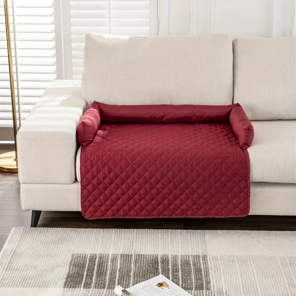Minimalist Quilted Bolstered Pet Sofa Protector