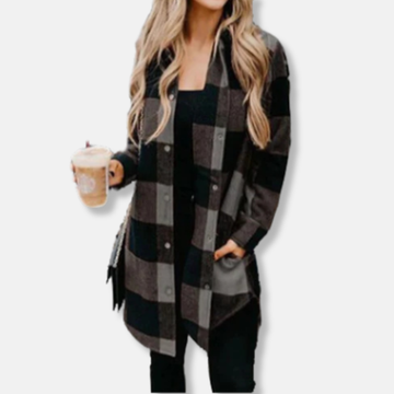 Olivia Wool Shirt Jacket | Relaxed Fit Collared Shirt Jacket