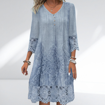 Bohemian Embroidered & Lace Tunic Dress – Effortless Summer Romance
