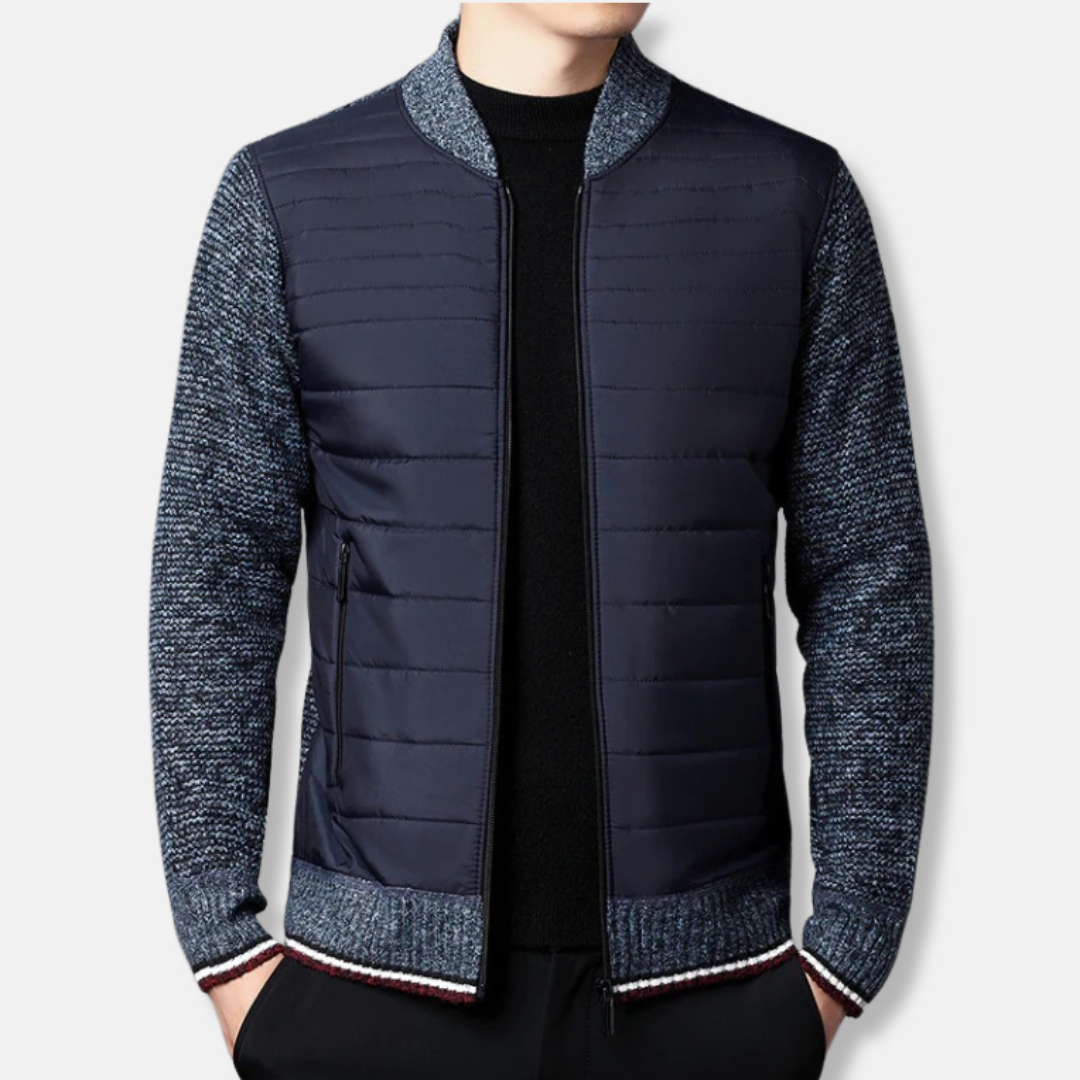 Sebastian Hybrid Bomber Jacket | Quilted Stand Collar Jacket