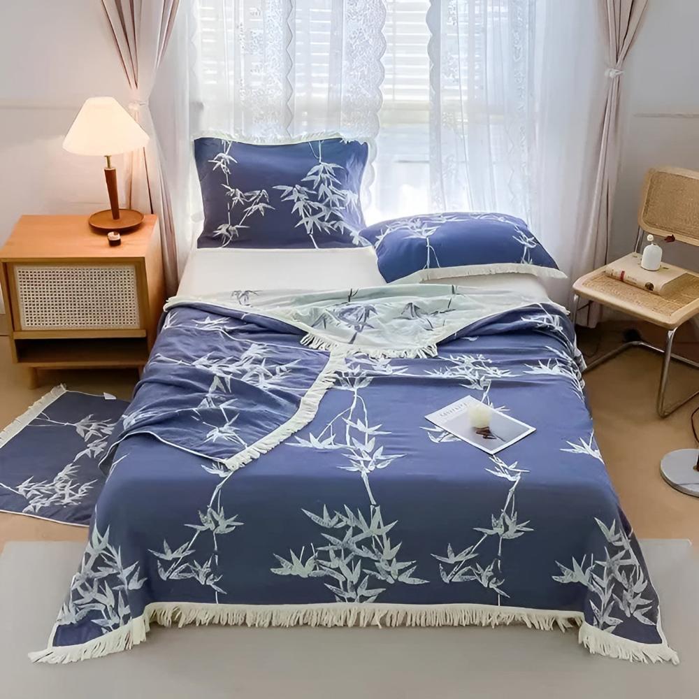 Bamboo Cotton Reversible Jacquard Throw Blanket