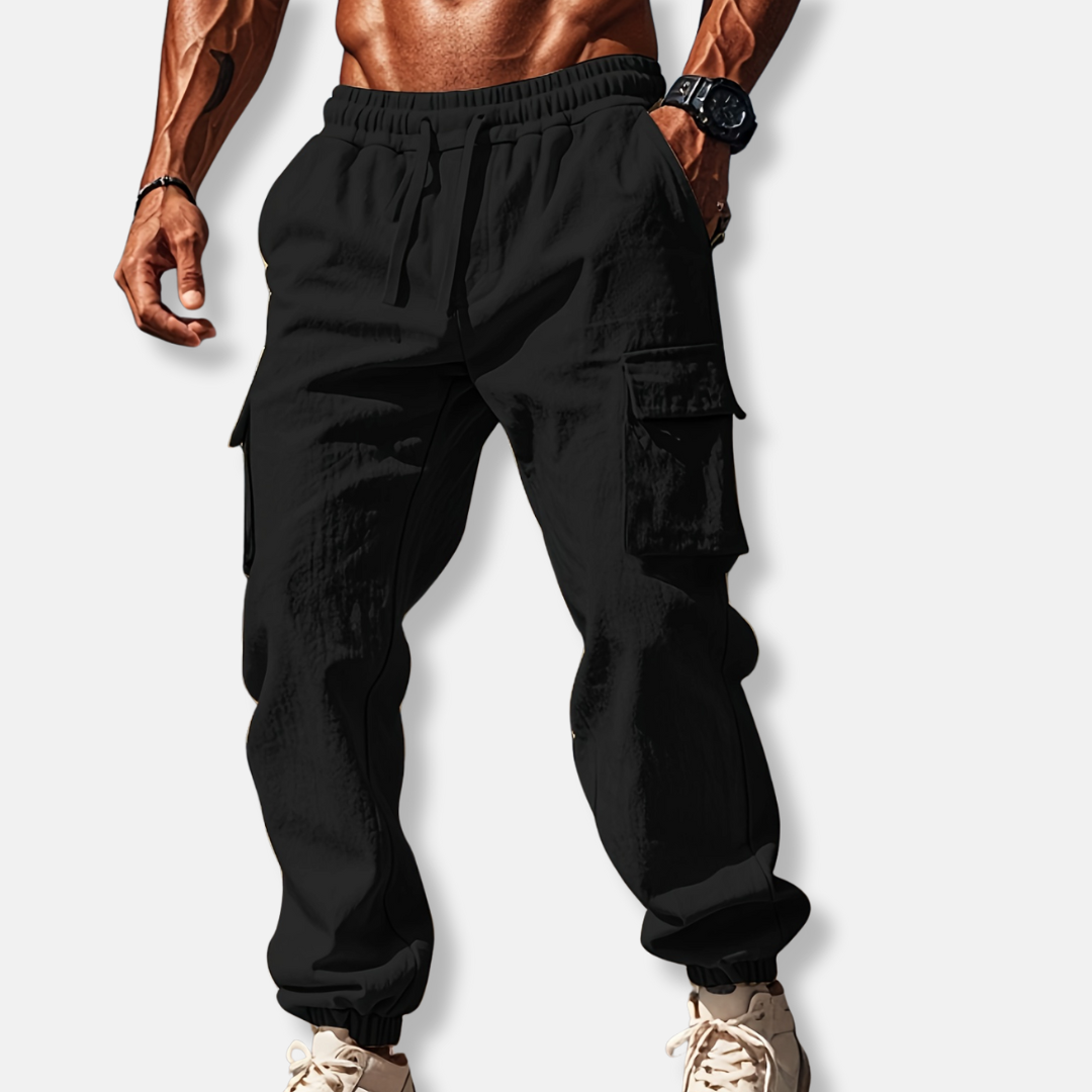 Harry Relaxed Fit Cargo Pants | Cargo Pockets Drawstring Waist Cargo Pants