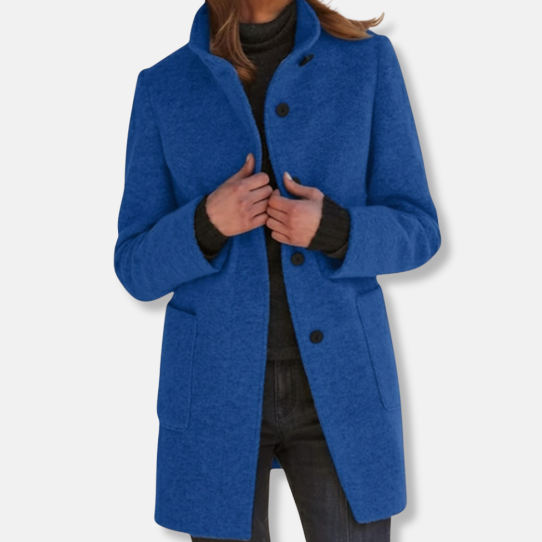 Women's casual button closure coat