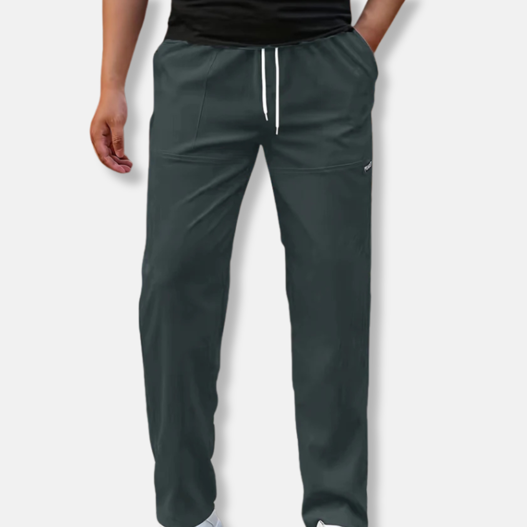 Sebastian Relaxed Fit Jogger Pants | Drawstring Waist Side Pockets Jogger Pants