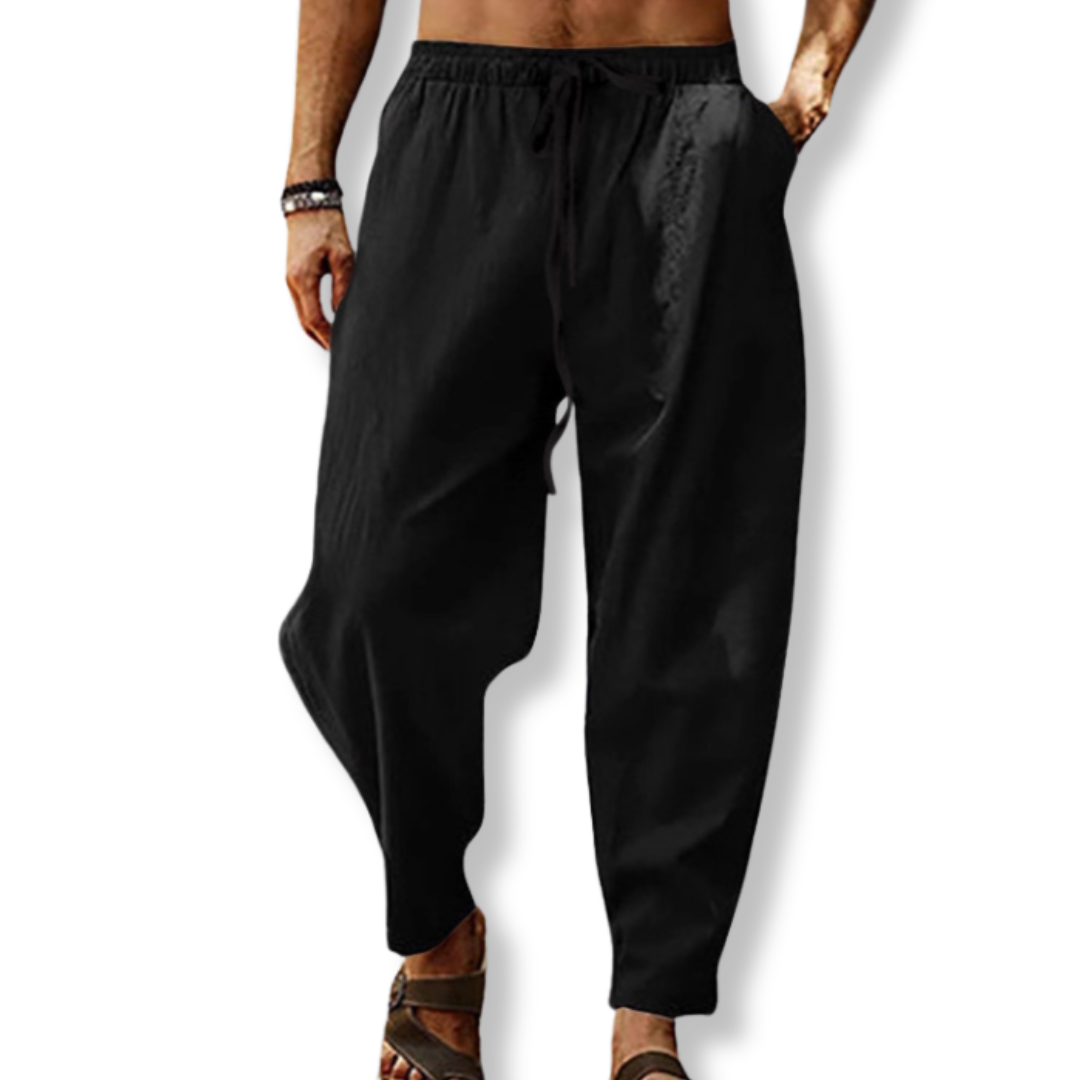 Arthur Relaxed Fit Ankle-Length Harem Pants | Drawstring Waist Pockets Harem Pants